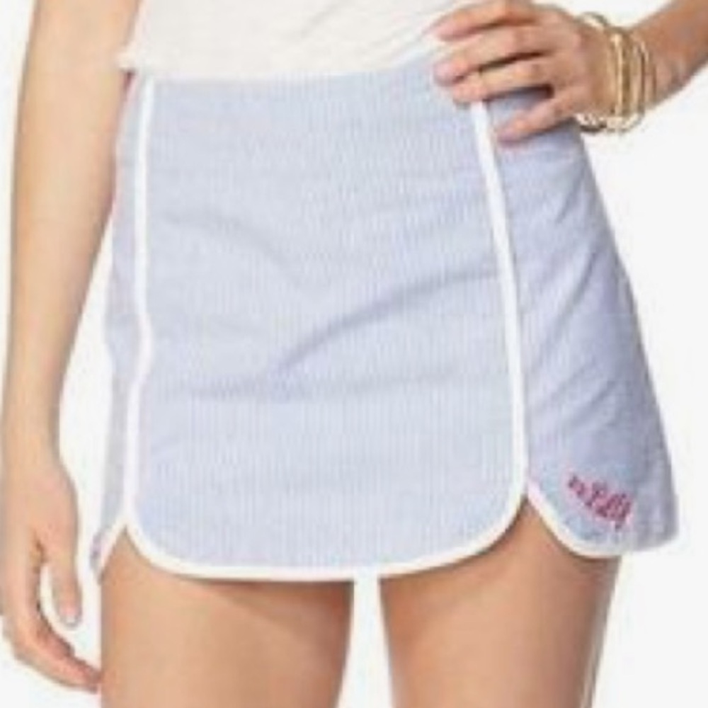 Lilly Pulitzer Cala Skort in Blue Seersucker- size 2